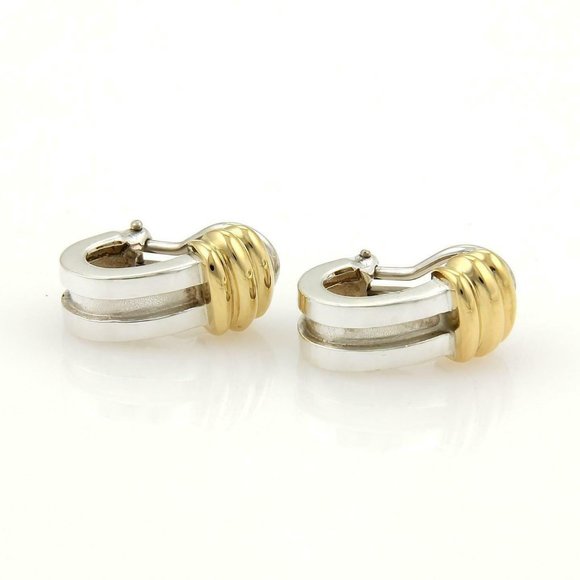 Tiffany & Co. ATLAS925 Silver 18k Gold Earrings